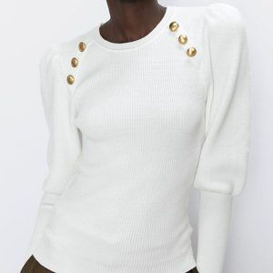 Zara | Sweaters | New Zara Gold Buttons 